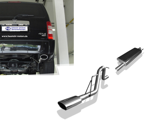 FOX Edelstahl Sportauspuffanlage ab Kat Dodge Nitro 140x90mm oval eingerollt abgeschrägt: DO010010-351ANL