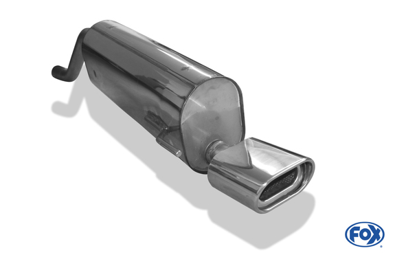 Fox Edelstahl Sportauspuff Fiat Grande Punto Typ 199 Benzin ab 2005 135x80mm flachoval eingerollt abgeschrägt mit Absorber: FI041011-593
