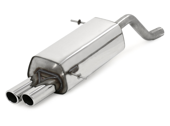 Fox Edelstahl Sportauspuff Ford Fiesta MK7 JA8 inkl. Sport 1.6 77/88kW ab 2008 2x70mm rund eingerollt abgeschrägt: FO013001-126