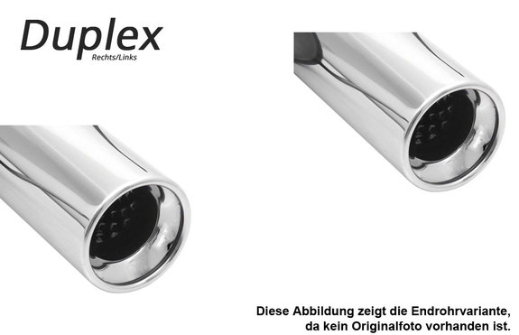 Fox Edelstahl Duplex Sportauspuff Ford Focus 1 Fließheck DAW DBW 1x90mm rund eingerollt gerade mit Absorber: FO030005-071