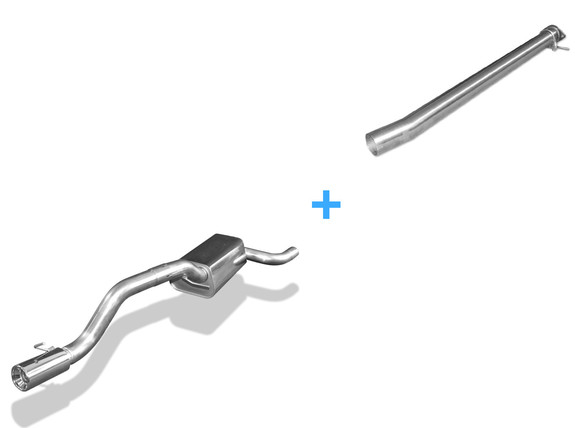 Fox Edelstahl Racing-Komplettanlage ab Kat Ford Focus 1 RS 1x90mm rund eingerollt gerade mit Absorber