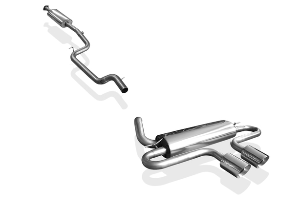 FOX Edelstahl Mittig Sportauspuffanlage ab Kat Ford Focus 3 ST 2x90mm rund doppelwandig abgeschrägt: FO032025-292ANL