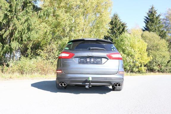 FOX Edelstahl Duplex Sportauspuff Ford Mondeo Mk5 1.5 EcoBoost je 2x76mm rund doppelwandig abgeschrägt