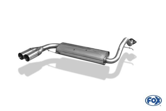 Fox Edelstahl Sportauspuff Honda Civic 3 und CRX 2 2x76mm rund scharf gerade: HO144005-008