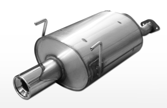 Fox Edelstahl Sportauspuff Honda Civic 5 u. 6 Typ EG EK 1x90mm rund eingerollt gerade mit Absorber: HO145001-071