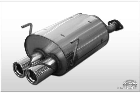 Fox Edelstahl Sportauspuff Honda Civic 5 u. 6 Typ EG EK 2x76mm rund eingerollt gerade mit Absorber: HO145002-068