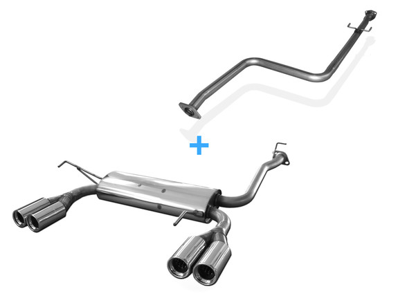 Fox Edelstahl Duplex Racing-Komplettanlage ab Kat Honda Prelude 5 Typ BB9 Bj.97-02 je 2x80mm rund eingerollt mit Absorber: HO081025-070ANLR