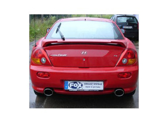 Fox Edelstahl Duplex Sportauspuff-Komplettanlage ab Kat Hyundai Coupe GK Tiburon 2.7l Bj.02-06 129x106mm oval eingerollt abgeschrägt: HY072013-349ANL Fox Edelstahl Duplex Sportauspuff-Komplettanlage ab Kat Hyundai Coupe GK Tiburon 2.7l Bj.02-06 129x106mm oval eingerollt abgeschrägt: HY072013-349ANL