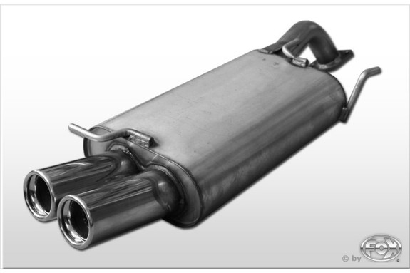 Fox Edelstahl Sportauspuff Hyundai Coupe J2 RD Tiburon Bj.96-02 2x76mm rund eingerollt gerade mit Absorber: HY071002-068