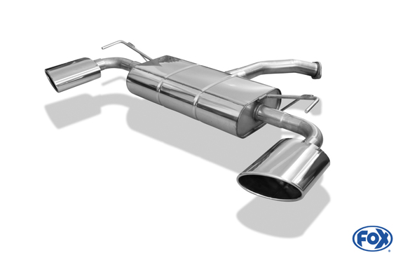 FOX Edelstahl Duplex Racing-Auspuffanlage ab Kat. Hyundai i30 Typ PD ab 2017 je 160x90mm oval eingerollt seitlich abgeschrägt: HY141003-467ANLR