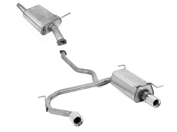Fox Edelstahl Duplex Sportauspuff-Komplettanlage ab Kat Hyundai Santa Fe 1 Typ SM 1x100mm rund eingerollt gerade mit Absorber: HY120003-073ANL