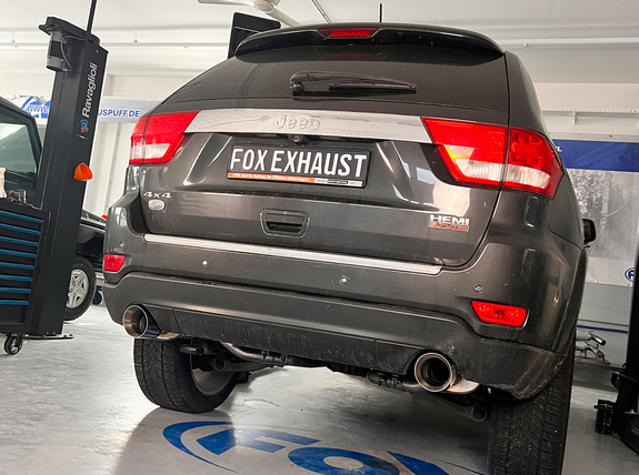 Fox Edelstahl Duplex Sportauspuff Jeep Grand Cherokee WK2 5.7l je 100mm rund doppelwandig abgeschrägt: JE023063-293