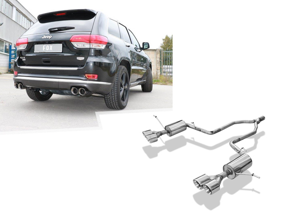 FOX Edelstahl Duplex Sportauspuff Jeep Grand Cherokee WK2 Facelift 3.0 CRD je 2x100mm rund doppelwandig abgeschrägt: JE023053-294