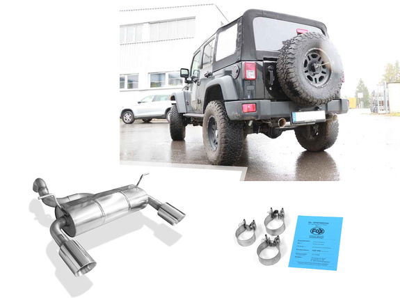 Fox Edelstahl Duplex Sportauspuff Jeep Wrangler 3 Diesel Typ JK ab 2007 je 100mm rund doppelwandig abgeschrägt: JE032005-293