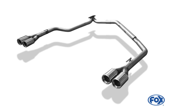 Fox Edelstahl Duplex Endrohrgeweih Kia Carnival 2x76mm rund eingerollt gerade mit Absorber: KI111000-068