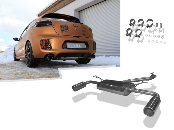 Fox Edelstahl Duplex Sportauspuff Kia Pro Ceed 2 ED ab 2013 je 100mm rund eingerollt gerade: KI160033-053