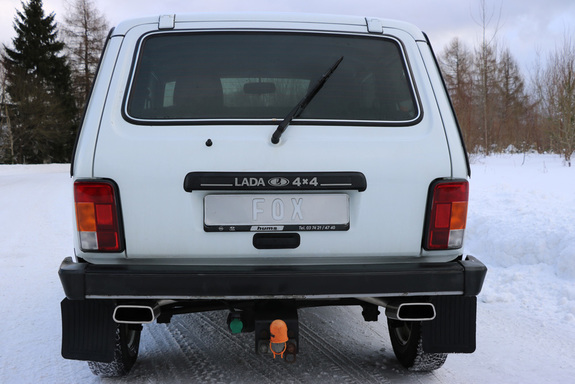 FOX Edelstahl Duplex Racing-Komplettanlage ab Kat Lada 4X4 Niva je 145x65mm trapezförmig: LA010013-671ANLR