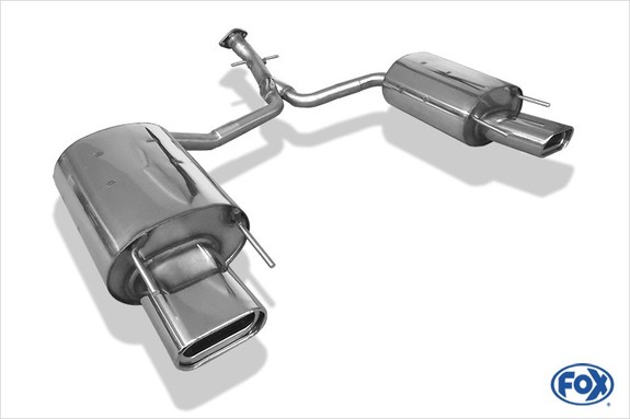Fox Edelstahl Duplex Sportauspuff Lexus IS 220 Diesel XE2 160x80mm flachoval eingerollt abgeschrägt mit Absorber: LE011024-597