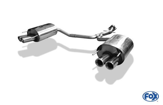 Fox Edelstahl Duplex Sportauspuff Lexus IS 250 XE2 2x80mm rund eingerollt abgeschrägt mit Absorber: LE011004-150