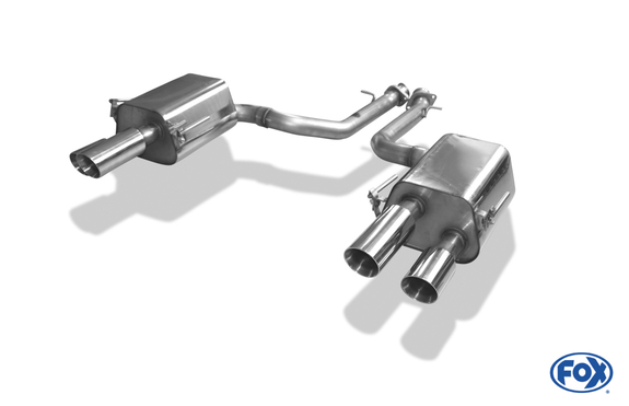 FOX Edelstahl Duplex Racing-Komplettanlage ab Kat Lexus RC F je 2x80mm rund doppelwandig abgeschrägt: LE060004-290ANLR