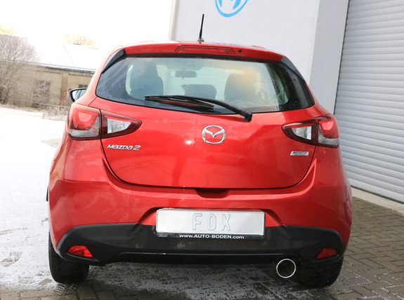 FOX Edelstahl Sportauspuff Mazda 2 Typ DJ ab 2014 100mm rund eingerollt: MA212001-053