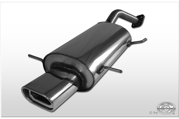 Fox Edelstahl Sportauspuff Mazda 323 S - BG Stufenheck Bj.89-94 135x80mm flachoval eingerollt abgeschrägt mit Absorber: MA020012-593