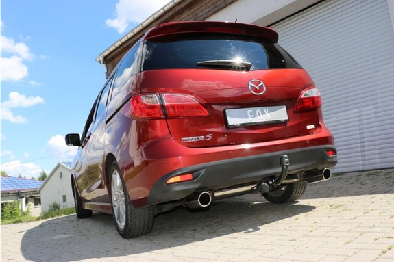 Fox Edelstahl Duplex Sportauspuff Mazda 5 Typ CW ab 2010 je 80mm rund eingerollt abgeschrägt: MA181005-129