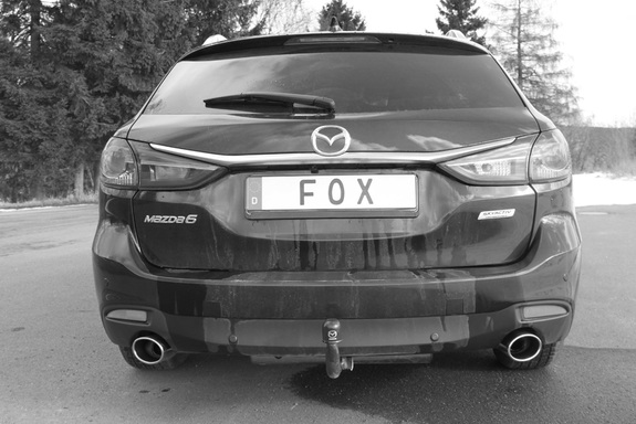 Fox Edelstahl Duplex Sportauspuff Mazda 6 III GJ Kombi Benzin ab 2012 je 115x85mm oval eingerollt seitlich abgeschrägt: MA192023-461