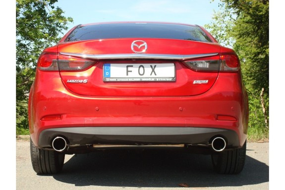 Fox Edelstahl Duplex Sportauspuff Mazda 6 III GJ Limousine Benzin ab 2012 je 100mm rund eingerollt abgeschrägt: MA192013-133