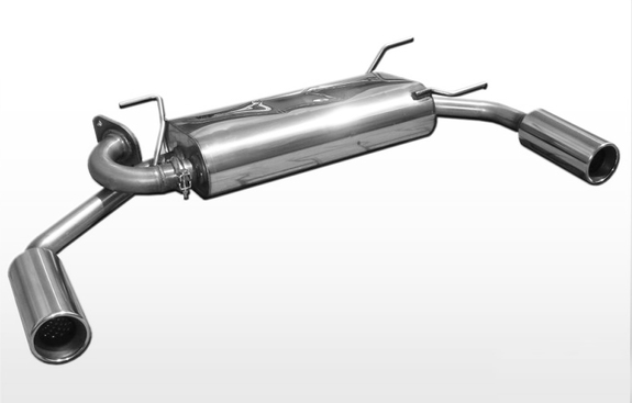 Fox Edelstahl Duplex Sportauspuff Mazda MX-5 II NB Bj.98-05 1x90mm rund eingerollt gerade mit Absorber: MA081055-071