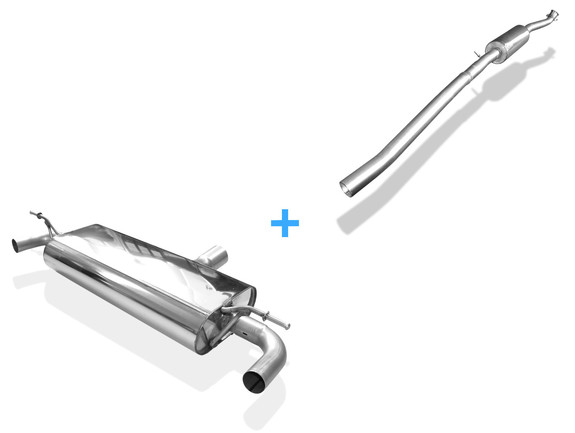 Fox Edelstahl Duplex Sportauspuff-Komplettanlage ab Kat Mercedes A-Klasse W176 A220 4matic Facelift für Serien-Endrohrblenden: MB022013-001ANL1