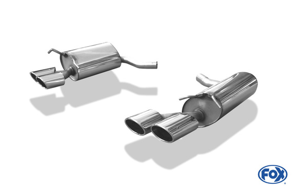 Fox Edelstahl Duplex Sportauspuff Mercedes C-Klasse W204 S204 6-Zylinder Limousine u. T-Modell mit AMG-Stoßstange 2x115x85mm oval eingerollt abgeschrägt: MB032033-348
