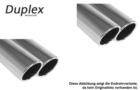 Fox Edelstahl Duplex Sportauspuffanlage ab Kat. Mercedes C-Klasse W204 S204 6-Zylinder Limousine u. T-Modell mit AMG-Stoßstange 2x70mm rund eingerollt abgeschrägt: MB032033-126ANL