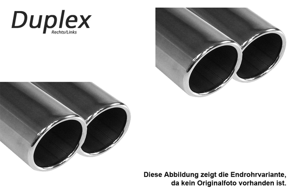 FOX Edelstahl Duplex Sportauspuff-Komplettanlage ab Kat Mercedes CLK W208 - C208 Coupe/A208 Cabrio je 2x76mm rund eingerollt: MB120013-048ANL
