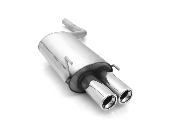 Fox Edelstahl Sportauspuff Mercedes CLK W208 - C208 Coupe u. A208 Cabrio 2x80mm rund eingerollt gerade mit Absorber: MB120002-070