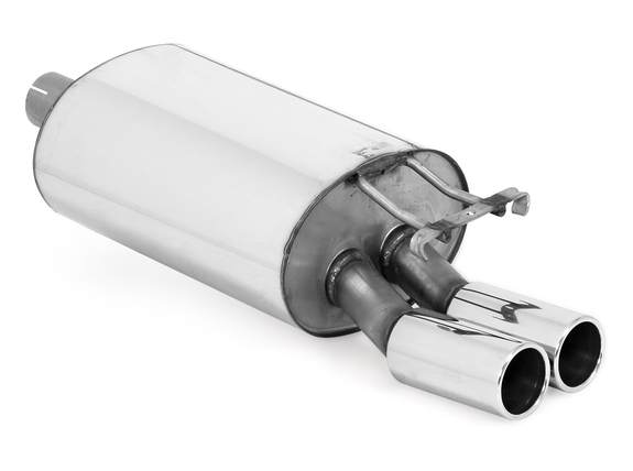 Fox Edelstahl Sportauspuff Mercedes E-Klasse W124 Limousine 2x80mm rund eingerollt gerade: MB040002-050