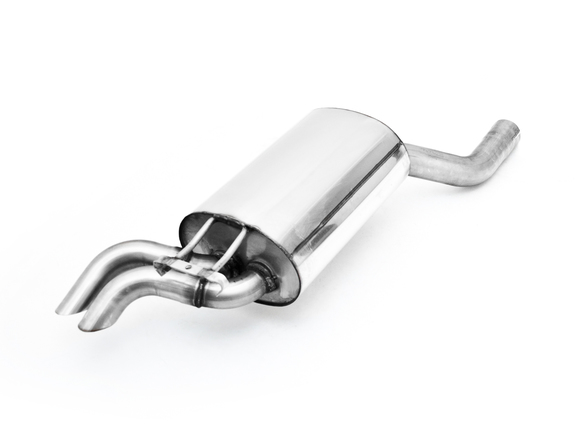 Fox Edelstahl Sportauspuff Mercedes E-Klasse W124 Limousine 2x55mm Dieseloptik scharf 45° nach unten gebogen: MB040002-722