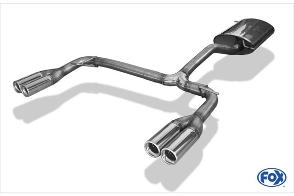 Fox Edelstahl Duplex Sportauspuff Mercedes M-Klasse W163 ML 2x80mm rund eingerollt mit Absorber: MB060013-070