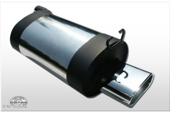 Fox Edelstahl Sportauspuff Mercedes SL R129 160x80mm flachoval eingerollt abgeschrägt mit Absorber: MB132002-597