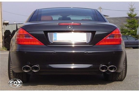 Fox Edelstahl Duplex Sportauspuff Mercedes SL R230 ab 2006 2x115x85mm oval eingerollt abgeschrägt: MB133084-348