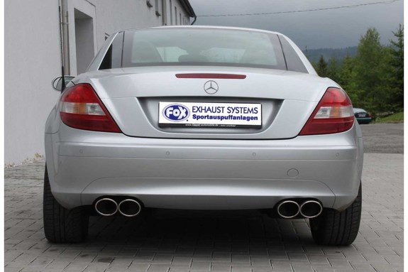 Fox Edelstahl Duplex Sportauspuff Mercedes SLK R171 3.0l 3.5l 2x115x85mm oval eingerollt abgeschrägt
