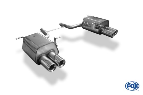 Fox Edelstahl Duplex Sportauspuff Mercedes SLK u. SLC R172 2x90mm rund eingerollt gerade mit Absorber: MB142004-072