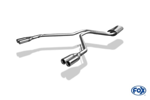 Fox Edelstahl Duplex Sportauspuff Mercedes Vito V-Klasse W638 2x80mm rund eingerollt gerade mit Absorber: MB080002-070