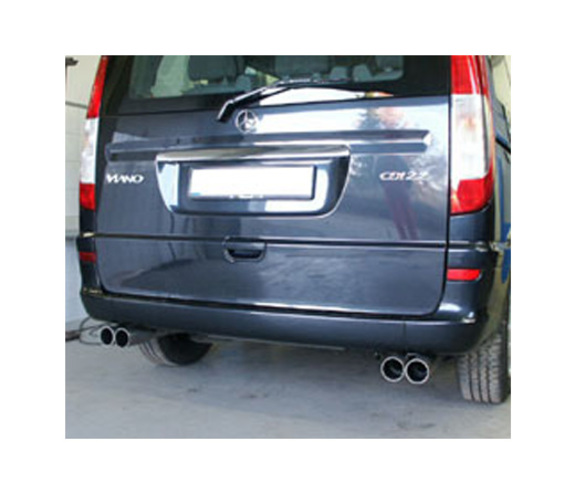 Fox Edelstahl Duplex Sportauspuff Mercedes Vito u. Viano W639 V639 2x76mm rund scharf gerade mit Absorber: MB081006-028