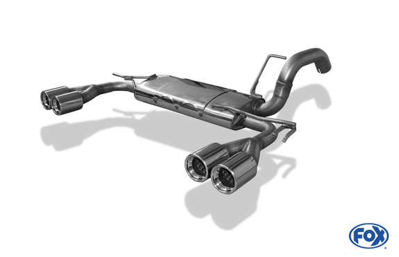Fox Edelstahl Duplex Sportauspuff Mitsubishi Colt Z30 CZ3 CZT 3-türer 2x80mm rund eingerollt gerade mit Absorber: MI011005-070