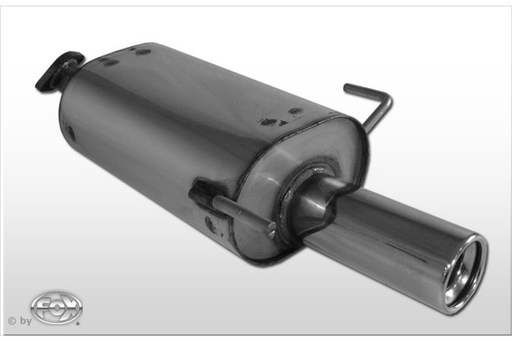 Fox Edelstahl Sportauspuff Nissan Almera N15 Fließheck Bj.95-00 1x80mm rund eingerollt gerade mit Absorber: NI030001-069