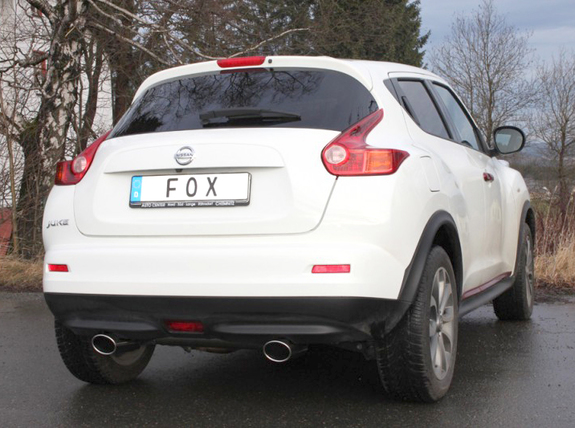 Fox Edelstahl Duplex Sportauspuff Nissan Juke F15 ALL-MODE 4x4 je 115x85mm oval eingerollt abgeschrägt: NI220013-347