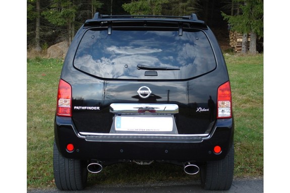 Fox Edelstahl Duplex Endrohrgeweih Nissan Pathfinder R51 ab 2005 140x90mm oval eingerollt abgeschrägt: NI190001-371