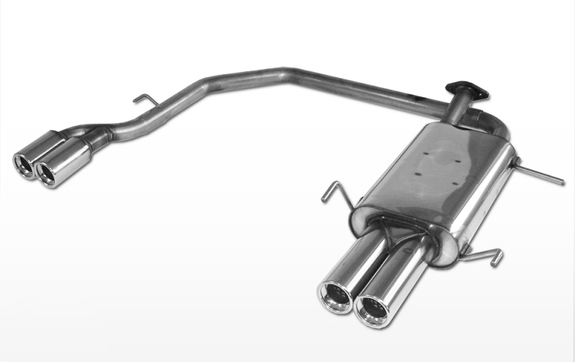 Fox Edelstahl Duplex Sportauspuff Nissan Primera P11 Kombi Traveller 2x90mm rund eingerollt gerade mit Absorber: NI061053-072