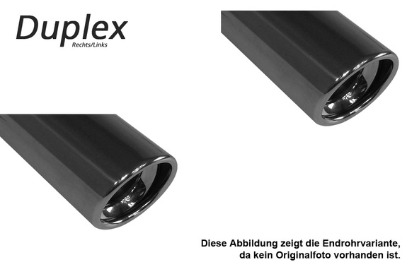 Fox Edelstahl Duplex Sportauspuff-Komplettanlage ab Kat Nissan Primera P12 Kombi - Traveller 1x90mm rund eingerollt abgeschrägt mit Absorber: NI062003-151ANL